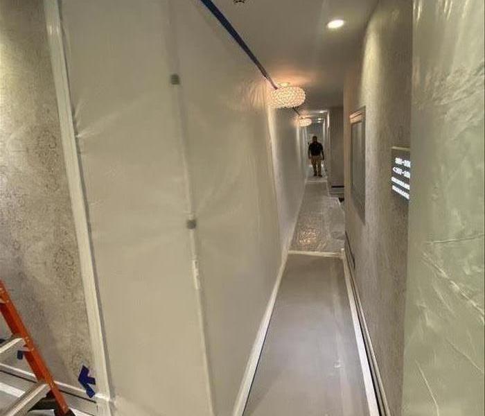 hotel hallway with containment