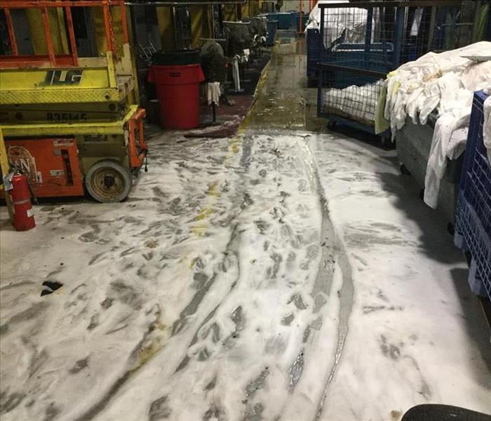 wet floors in warehouse