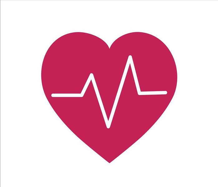 red heartbeat symbol graphic illustration