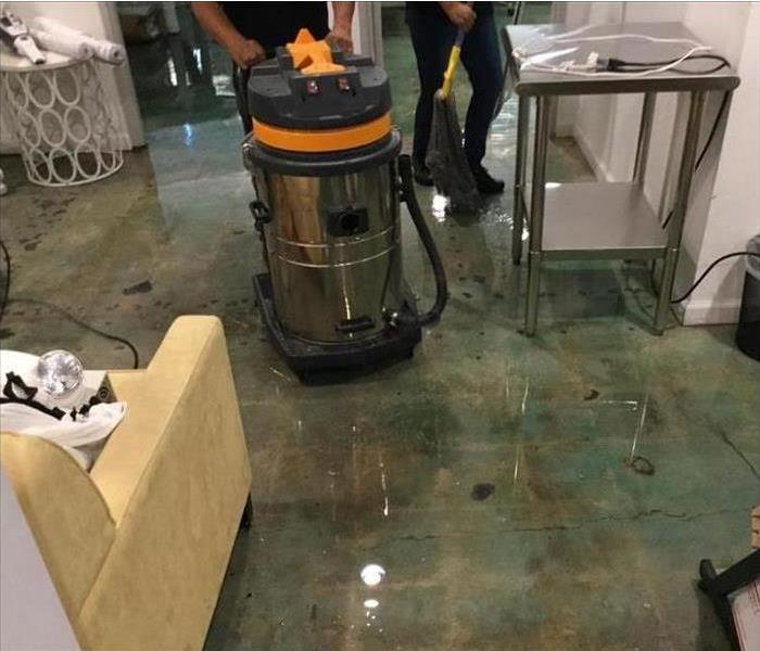 wet floors in living area