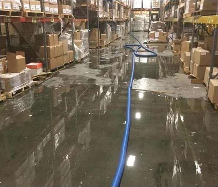 wet floor in warehouse