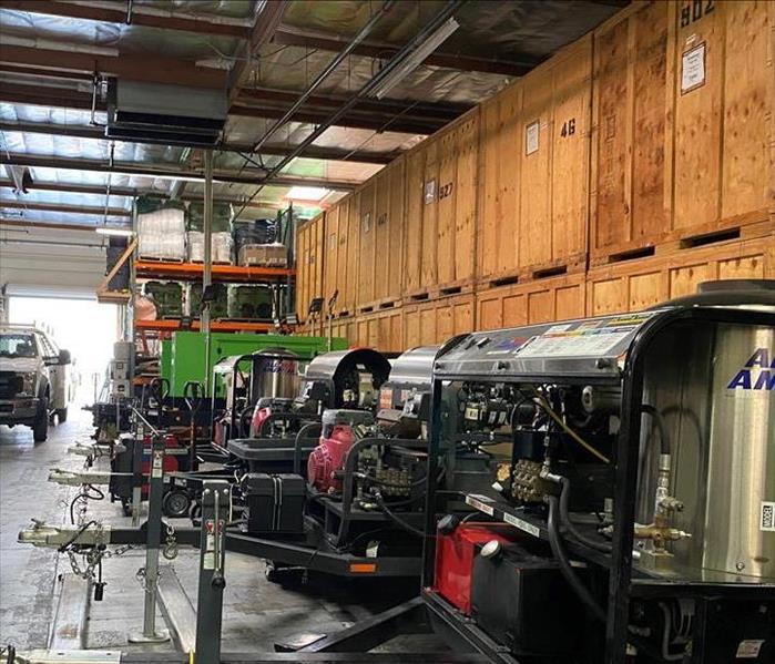 SERVPRO Warehouse showing stored equipment
